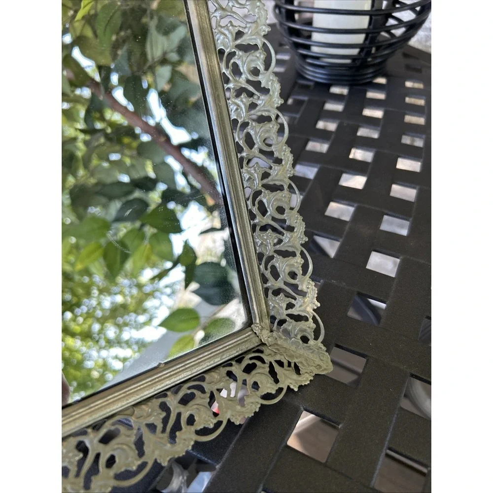 Vintage Dresser Mirror 15x10 Gold Tone